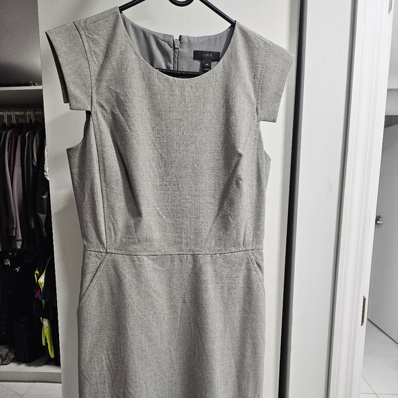 J.Crew NWT Resume Sheath in Heather Dust Taupe Italian Stretch Wool Dress - Picture 2 of 5